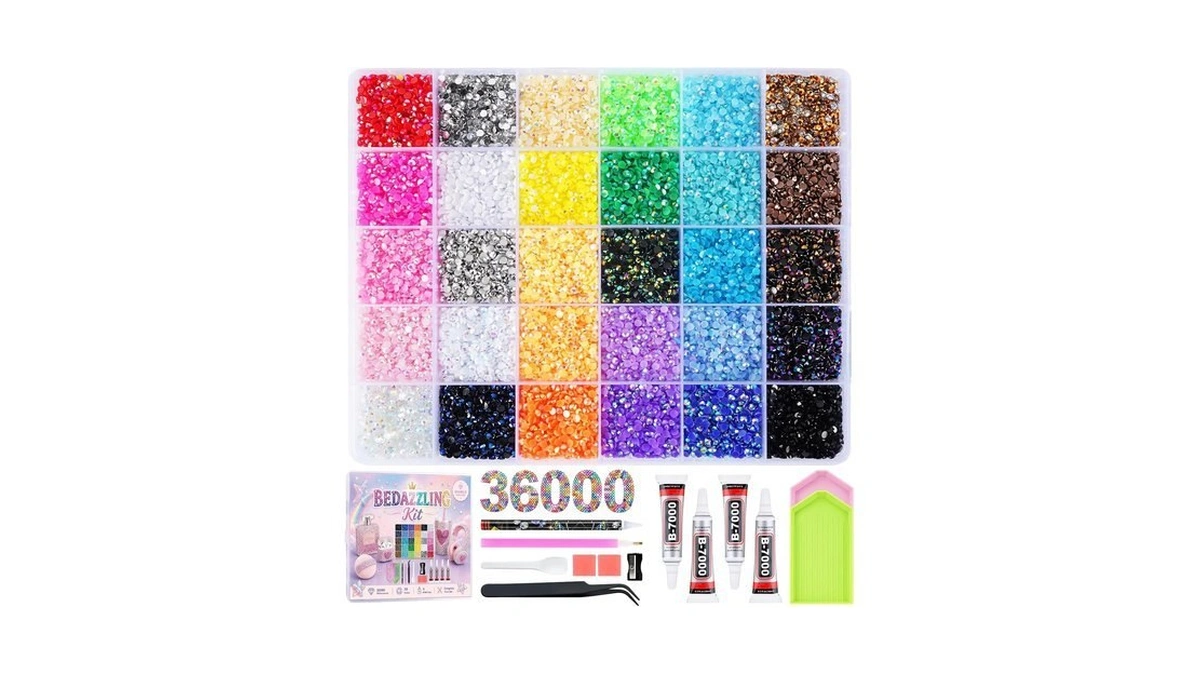 Soanny 36000pcs Resin Jelly Rhinestones For Bedazzling, 30 Colors Gems