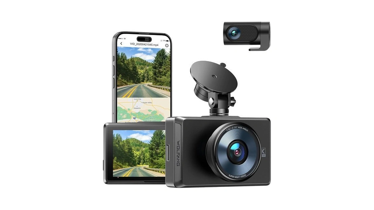 Wolfang 4k Dash Cam Front And Rear, Dashcam Gps Wifi,