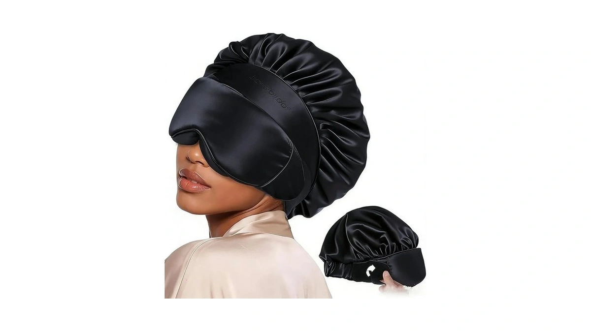 Lc-dolida Satin Silk Bonnet For Sleeping Women Men, 2-in-1 Adjustable