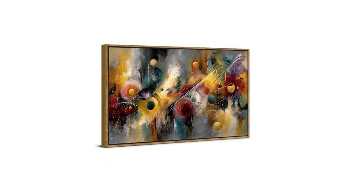 Abstract Wall Art Mid Century Neutral Canvas Prints Framed Colorful