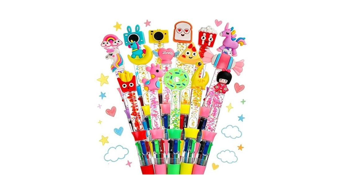 Besarme 16 Packs Multicolor Pen In One, 4-in-1 Fun Pen