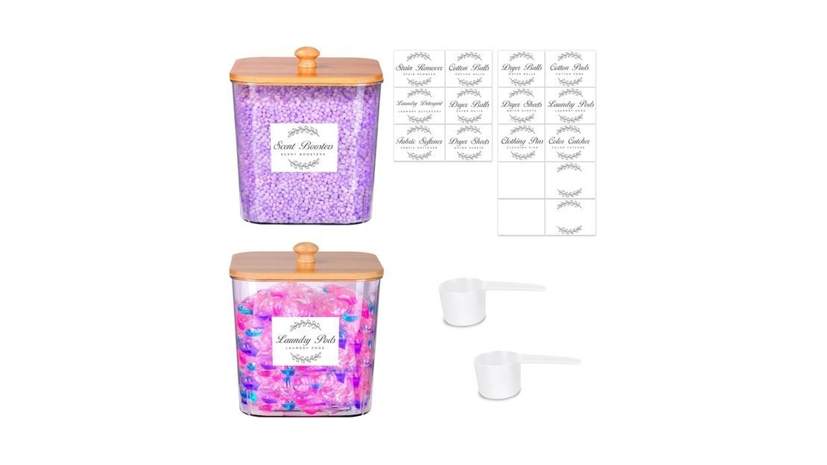 Efluky 2 Pack Laundry Pods Container & Dryer Sheet Holder
