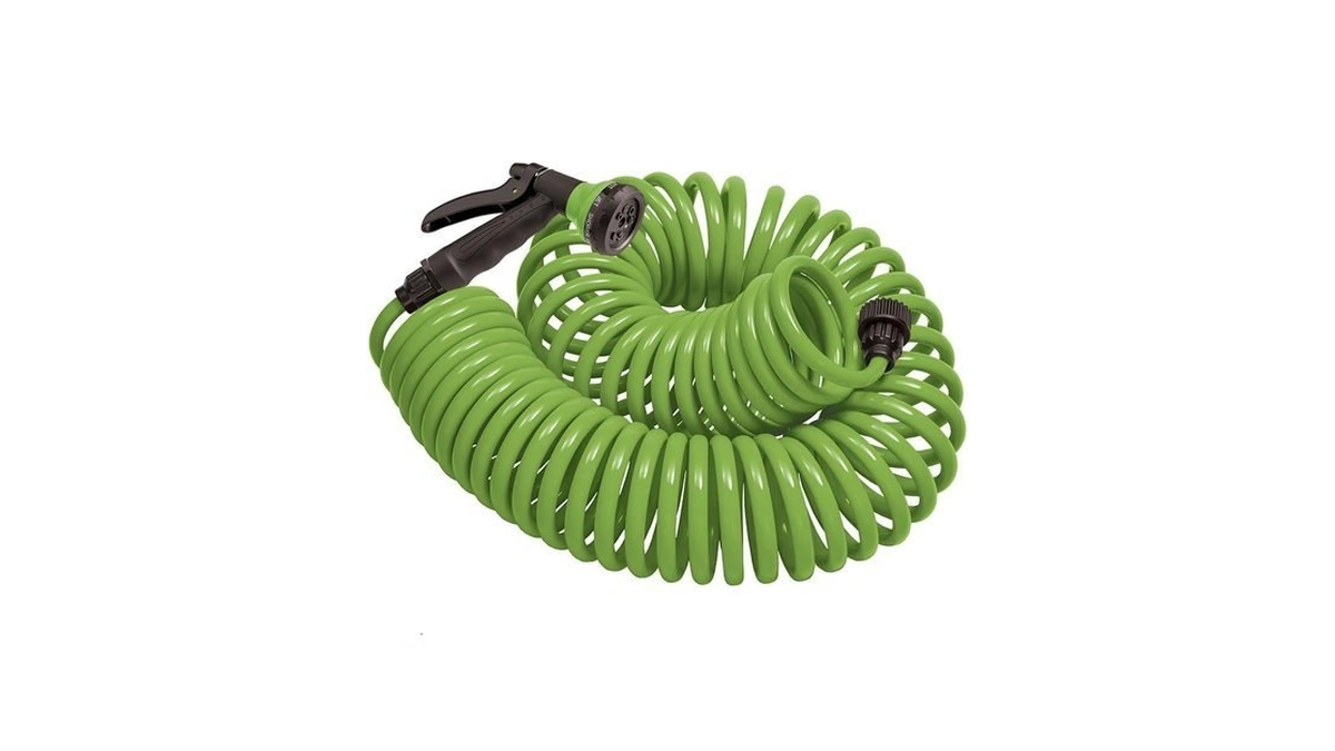 Orbit 27389 Coil Garden Hose, 50 Feet, With 8-pattern Hose