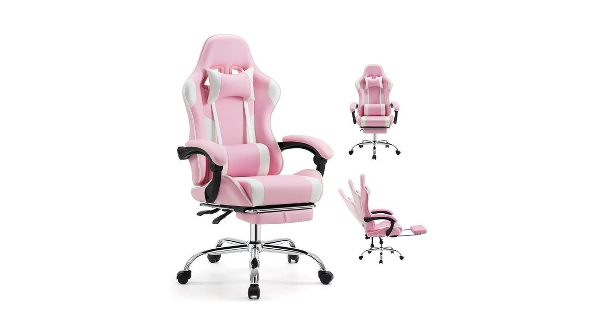Dumos Ergonomic Gaming Chair With Footrest, Home Office Desk Chair
