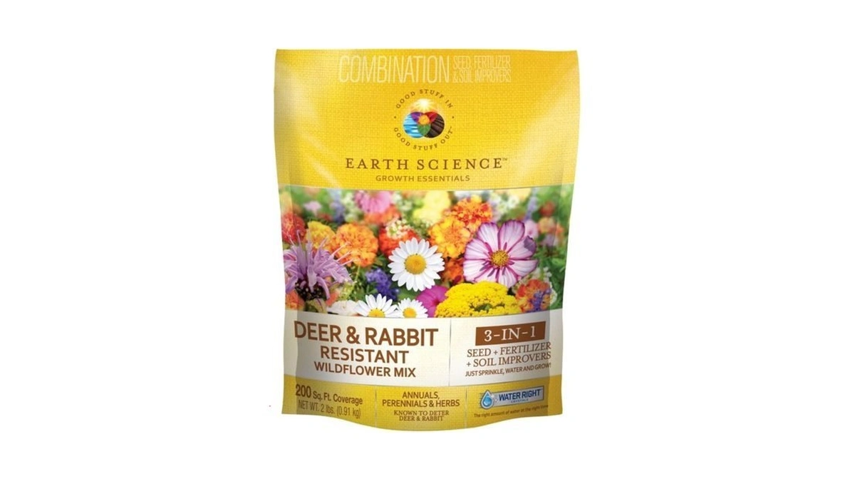 Earth Science Deer & Rabbit Resistant Flower Mix, 3-in-1 Formula