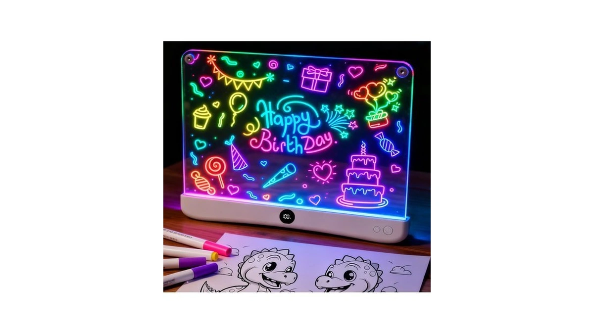 16" Large Rechargeable Led Drawing Board For Kids With Stepless