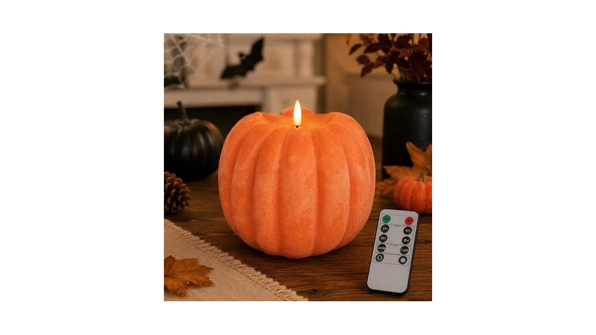 Fall Decorations For Home - Flameless Pumpkin Candles With Remote