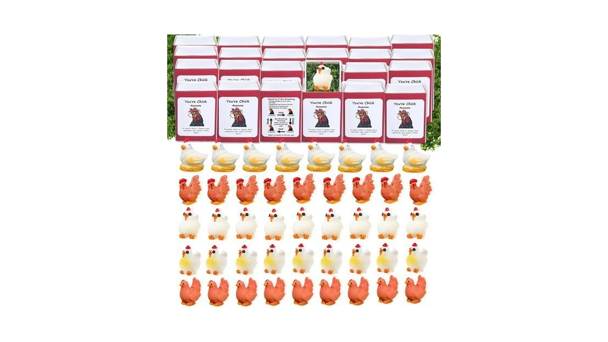 Yulynjq 20 Set Positive Chicken Gifts Bulk Resin Chicken Ornaments