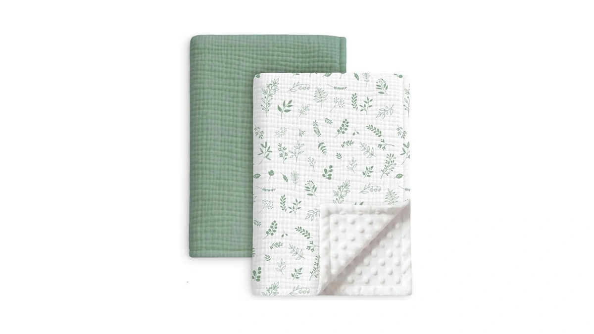 2 Pack Muslin Baby Blankets For Boys Girls, Infant Toddler
