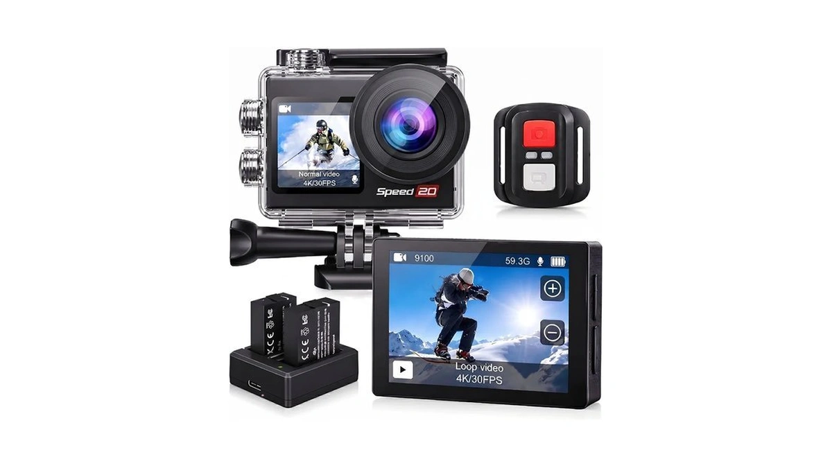 Hiicam 4k Action Camera 20mp Touch Screen Wifi Eis 131ft