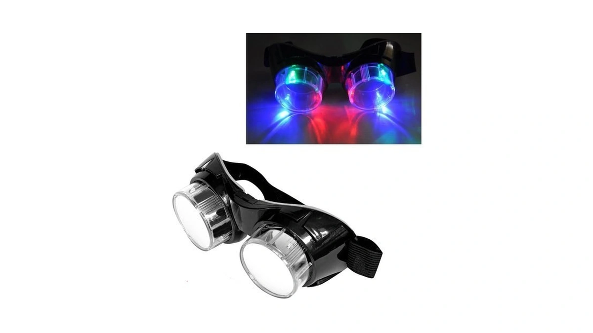 Luwint Colorful Flashing Glasses Led Steampunk Goggles - Light Up