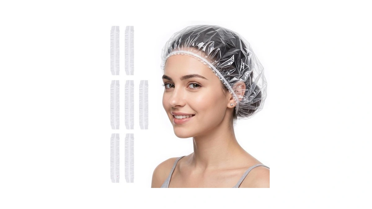 Obeailar 150 Pcs Shower Caps, Large Thick Plastic Hair Cap