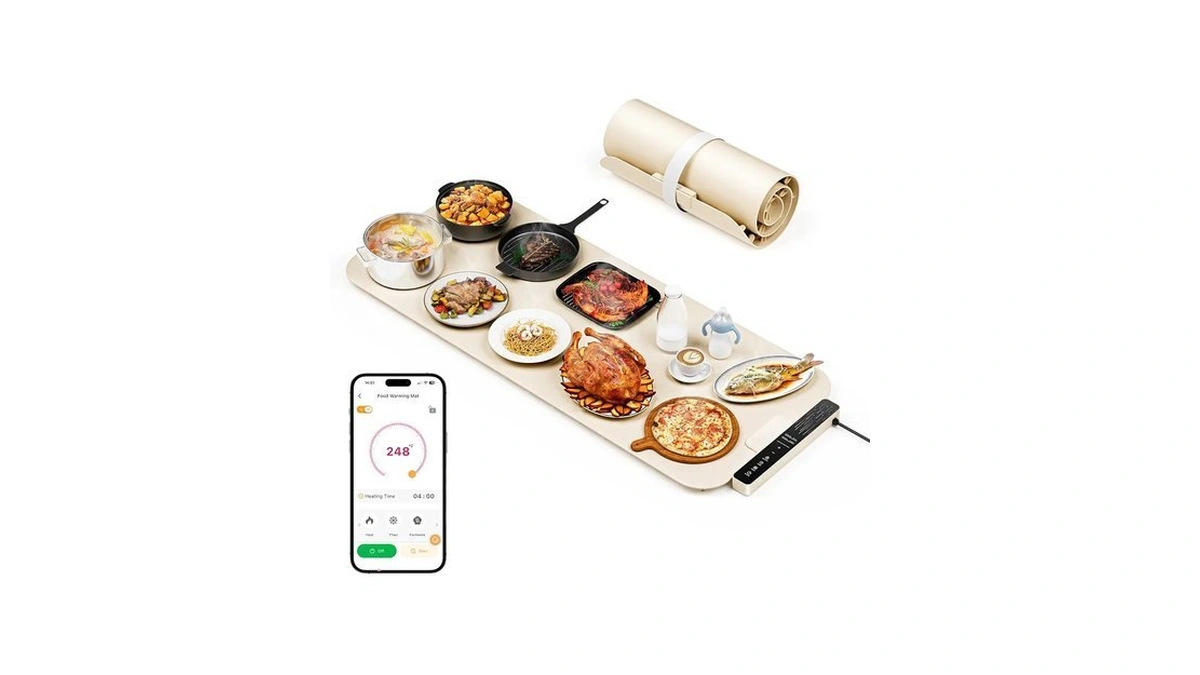 Vabaso Extra Large Food Warming Mat With App, 37"x15" Diy