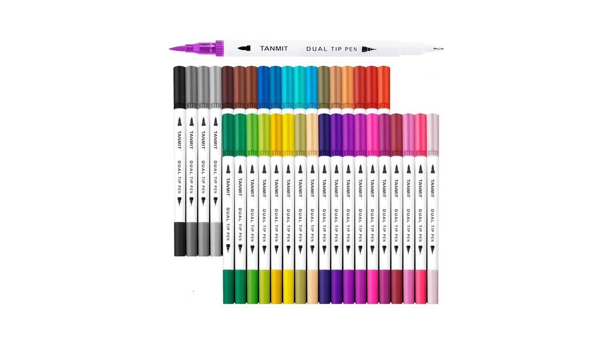 Tanmit 36 Dual-tip Brush Pens, Art Markers For Adult Coloring