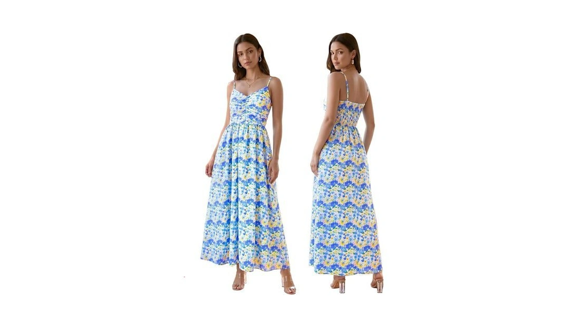 Women's Summer Spaghetti Strap Floral Maxi Dress