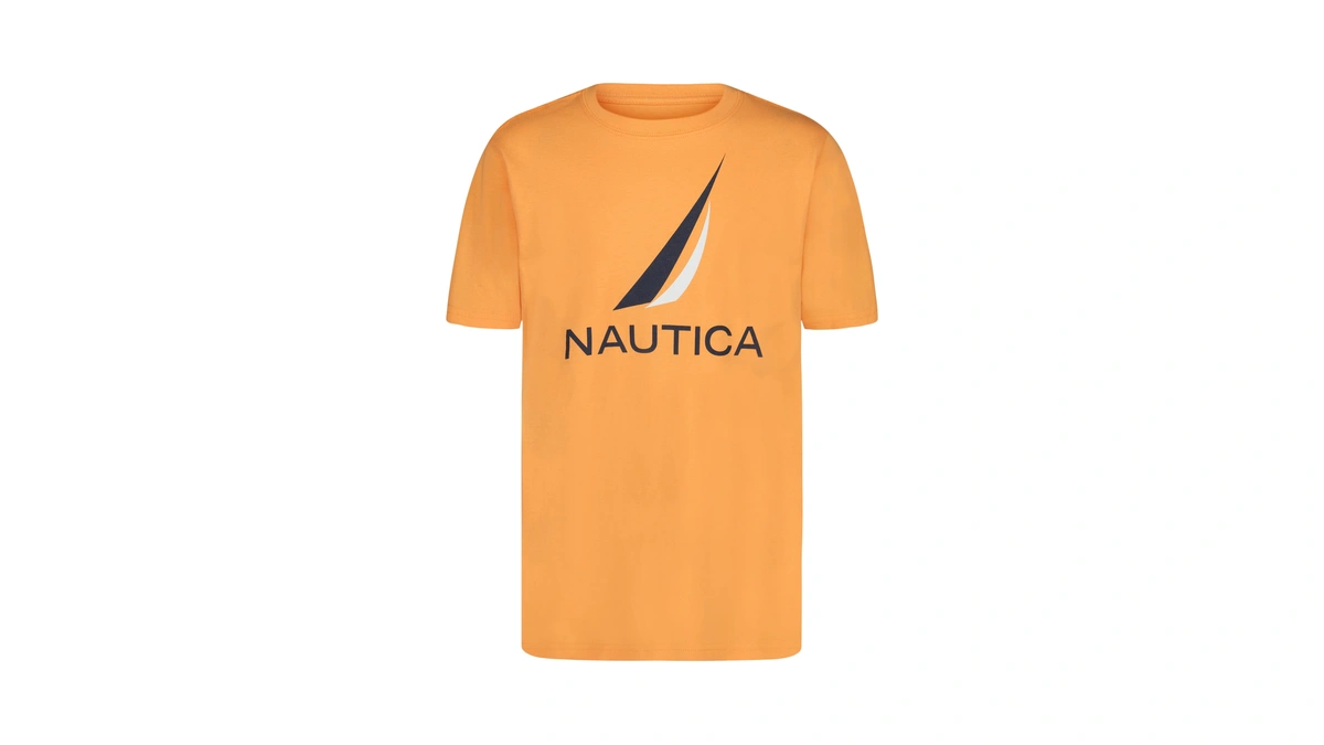 Nautica Boys' Short Sleeve J-class Logo Crew Neck T-shirt, Soft,