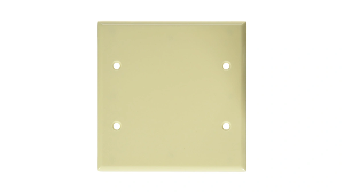 Leviton 2-gang No Device Blank Wallplate, Standard Size, Thermoset, Box