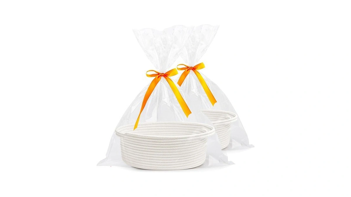Gift Basket Empty, Small Woven Storage Basket With Gift Bags