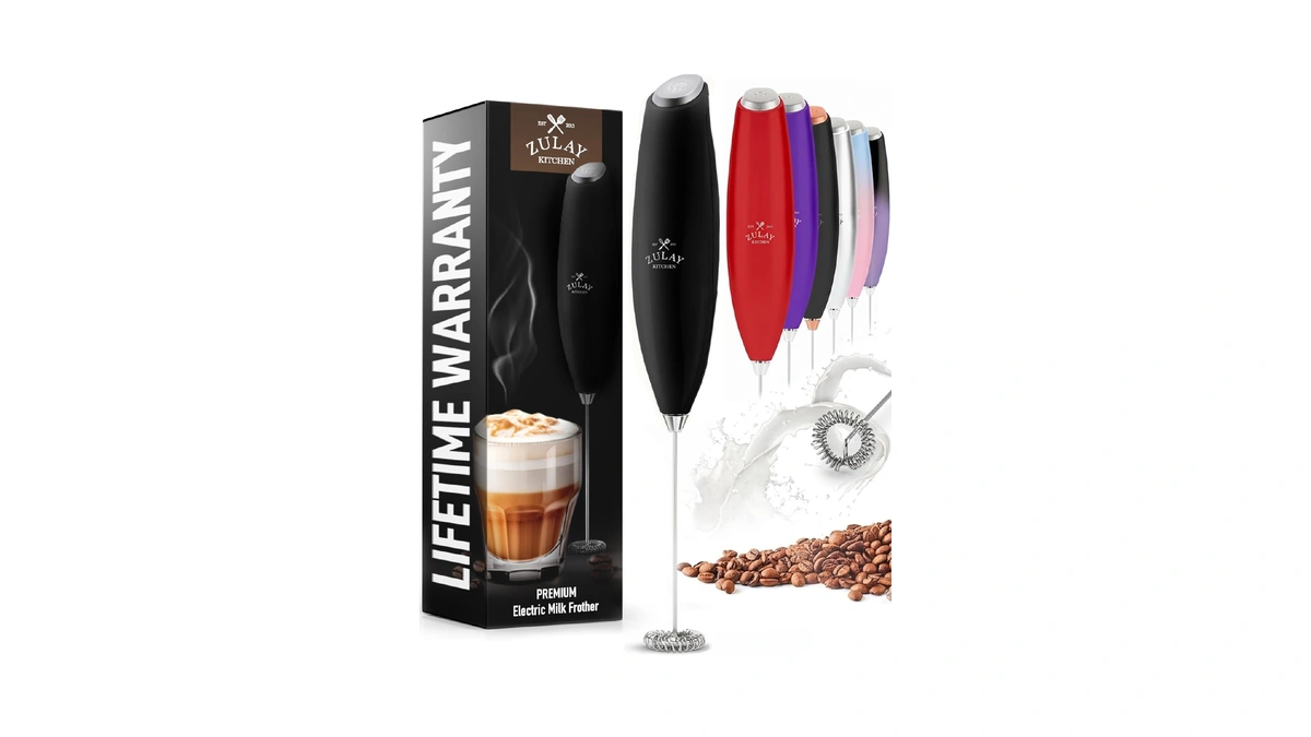 Zulay Kitchen Milk Frother Handheld Electric Whisk – Frother Wand
