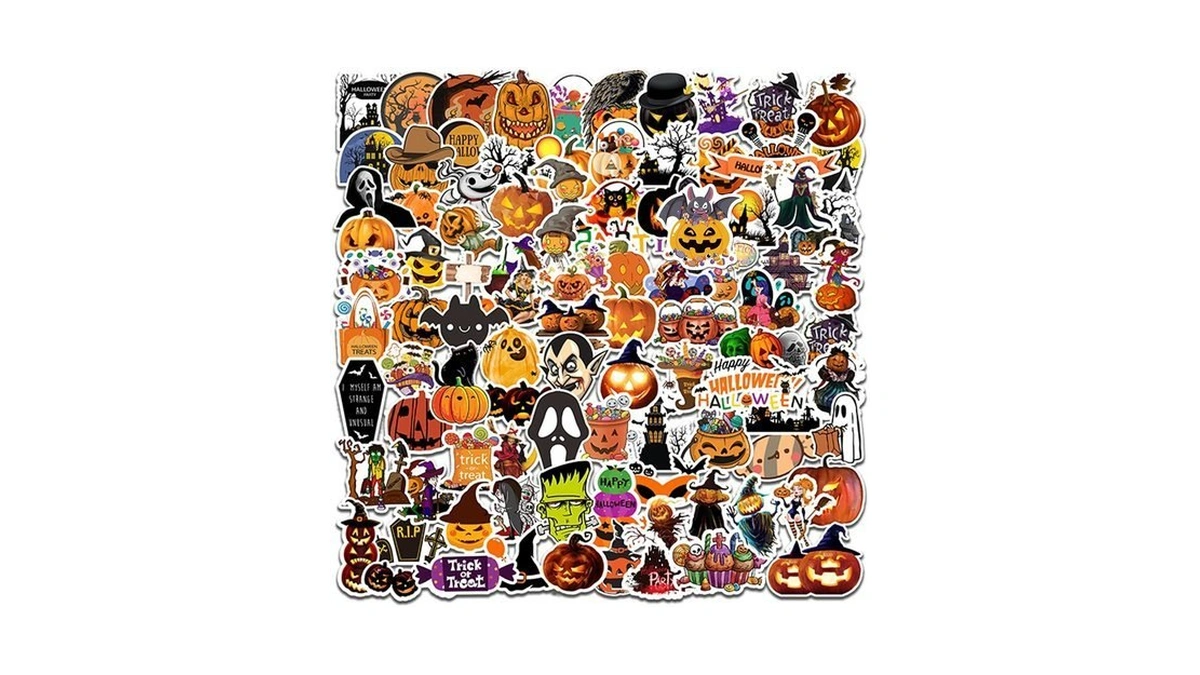 100pcs Non-repeating Halloween Stickers, Vinyl Waterproof Holiday Stickers
