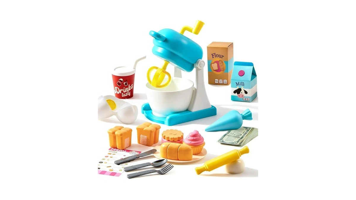 Jova Lalalark Whisk N' Bake Bakery Mixer Playset, 16 Pieces
