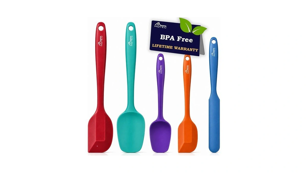 Hotec Heat Resistant 600℉ Food Grade Silicone Rubber Spatula Set