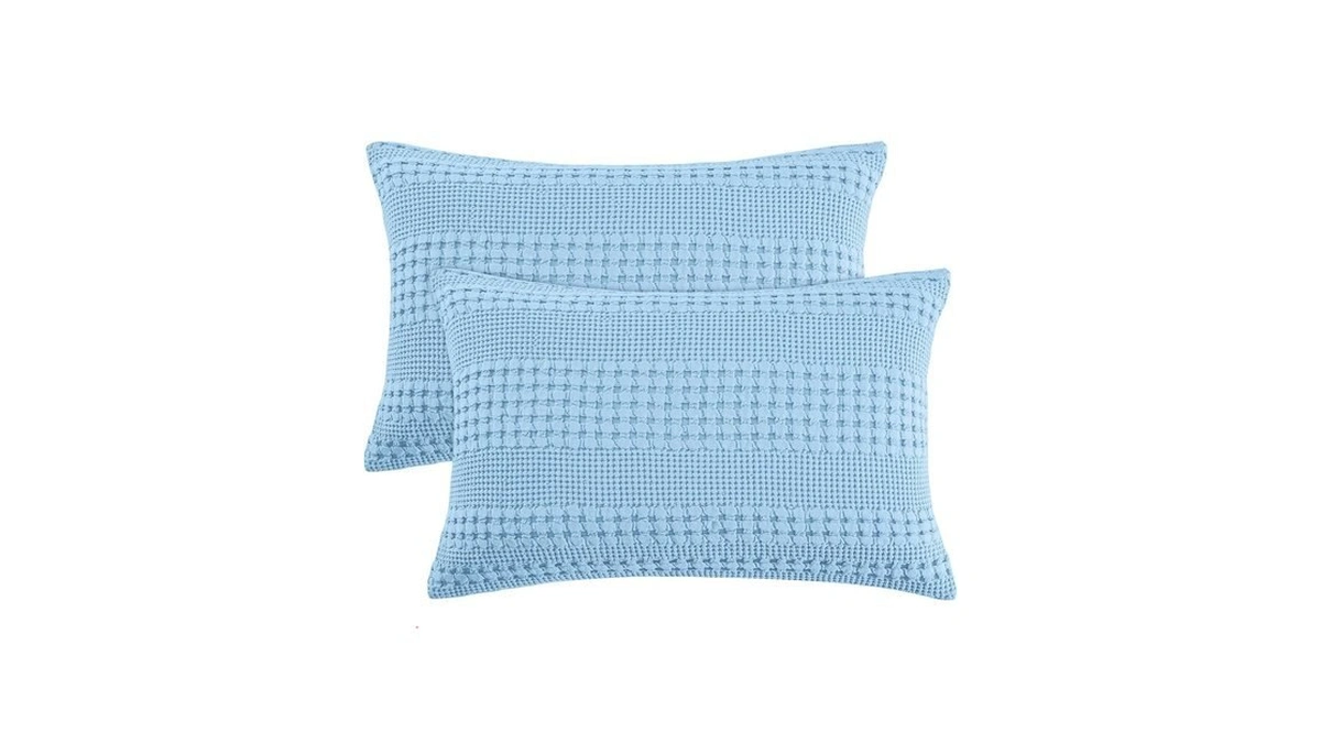 Phf Waffle Weave Pillow Shams King Size, 2 Pack 100%