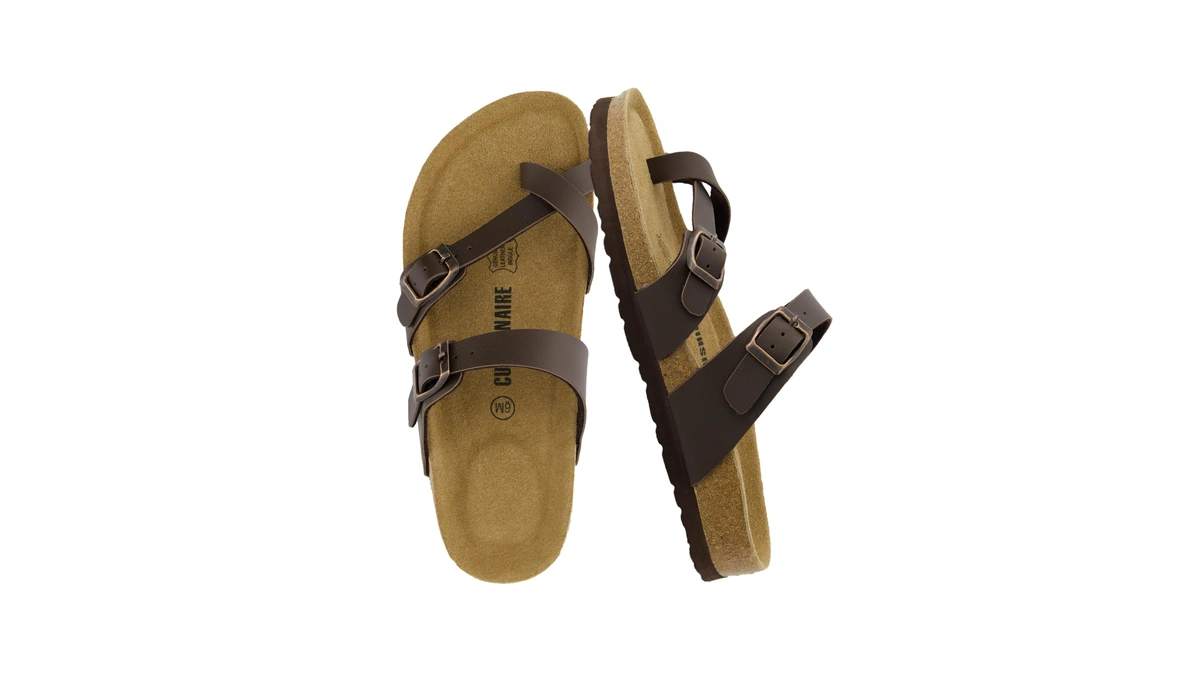 Cushionaire Luna Sandals For Women, Cork Footbed Womens Sandals For
