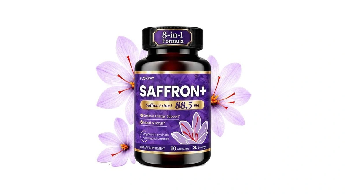 Florvay Saffron Extract Supplements 88.5mg For Women With Ashwagandha –