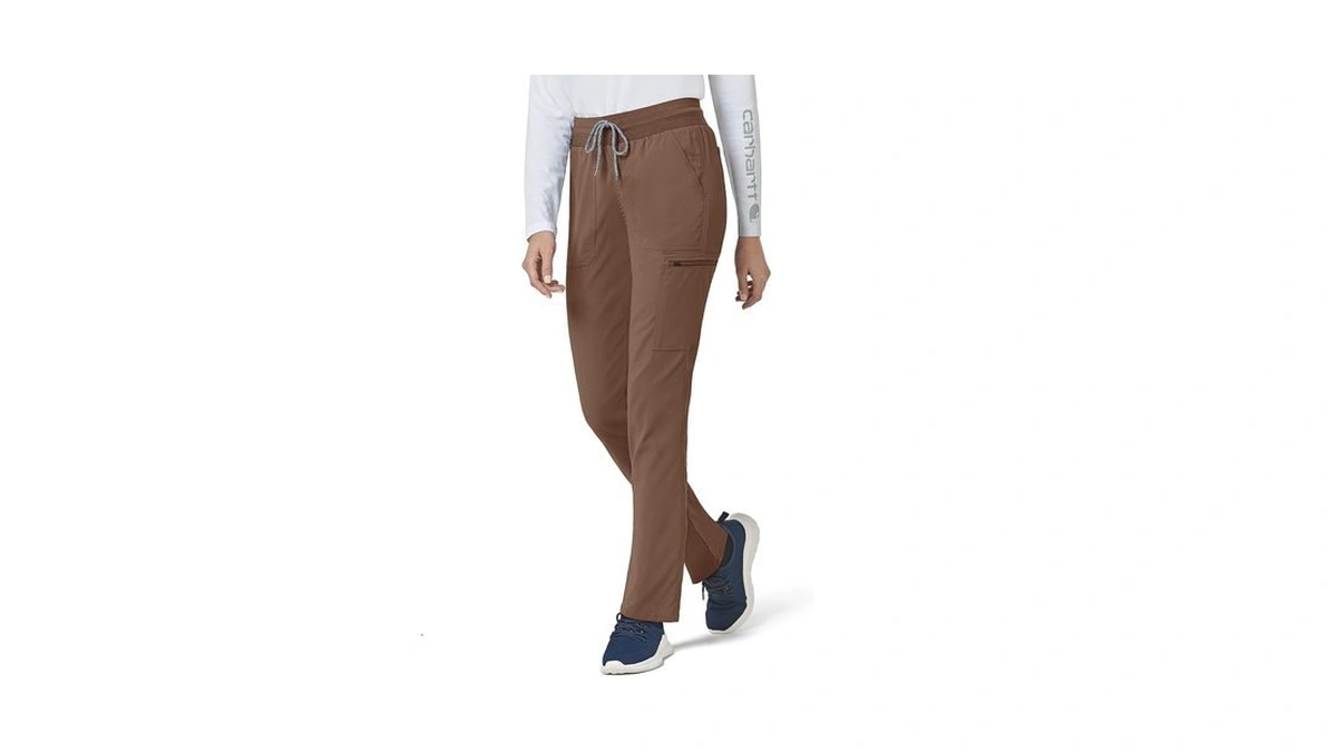 Carhartt Rugged Flex Peak Women's Slim Leg Scrub Pant, Nutmeg,