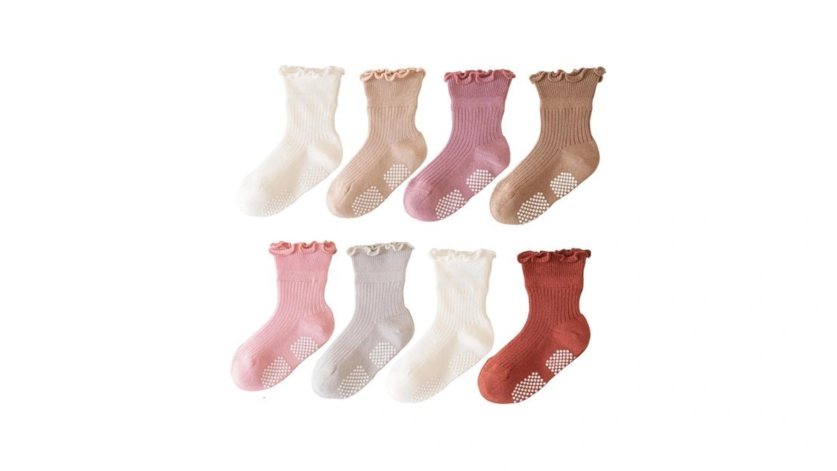 Seastarryx 8 Pairs Girls Frilly Socks Toddler Ruffle Socks Baby