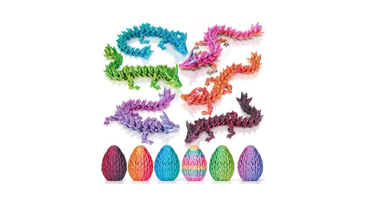 Shuwnd 6pcs 3d Printed Dragon Eggs With Dragon Inside,mini Easter
