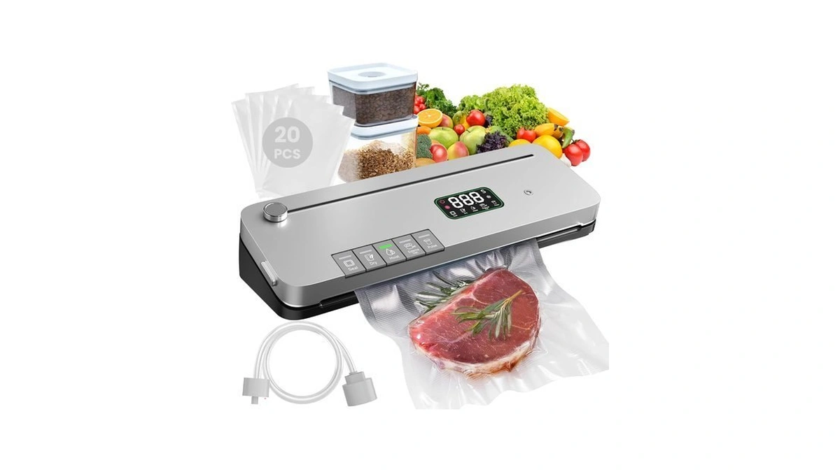 Food Vacuum Sealer Machine 75kpa, Built-in Cutter, Pulse Function, Digital