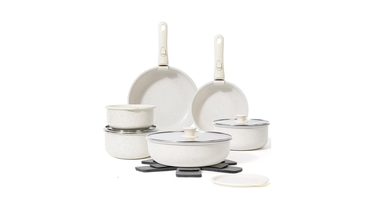 Soday 18pcs Pots And Pans Set Non Stick,detachable Handle, Oven