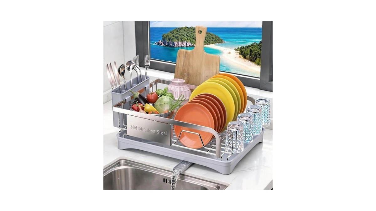 Godboat Dish Drying Rack -304 Stainless Steel Dish Rack For