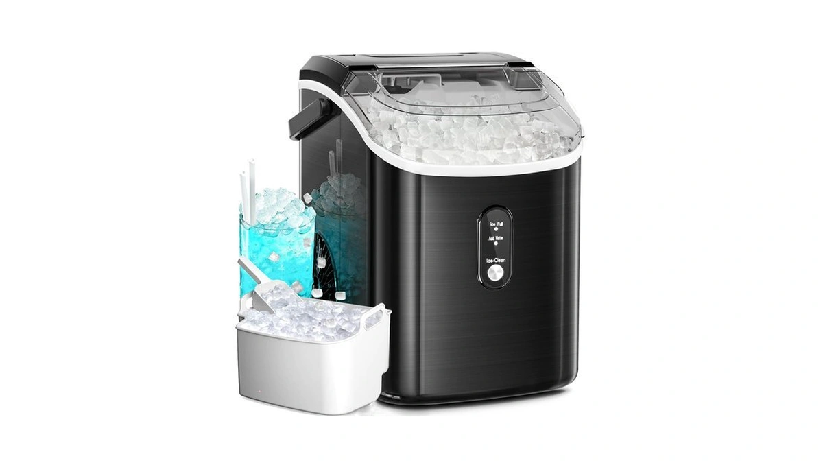Antarctic Star Countertop Nugget Ice Maker, 34 Lbs/24h, Stainless Steel