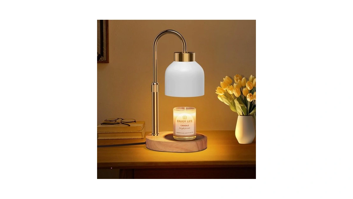 Seenlast Candle Warmer Lamp With Dimmer Adjustable Height, 2/4/8h Timer,vintage