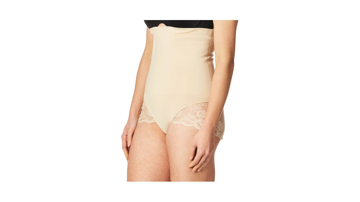 Maidenform Womens Tame Your Tummy High Waist Lace Briefs, Nude