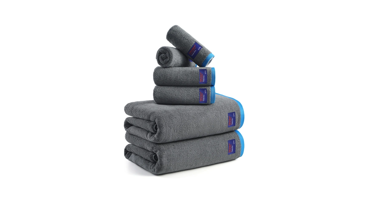 Redkiss 6 Piece Bath Towel Set, 100% Cotton, Soft Absorbent