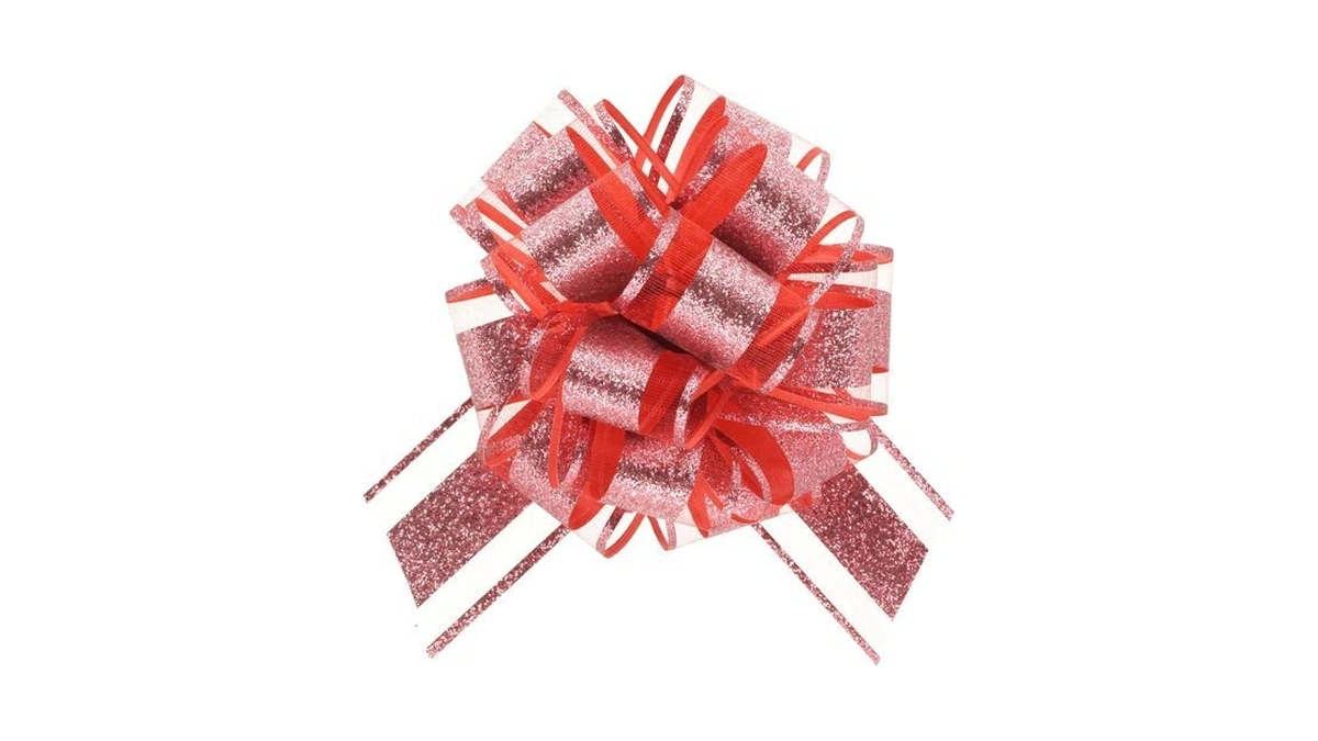 Wewiluck Red Glitter Pull Bows For Christmas And Valentines, 6