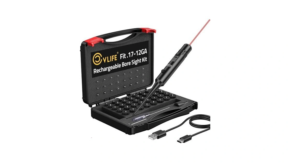 Cvlife Rechargeable Red Bore Sight Laser Kit With 64 Adapters,