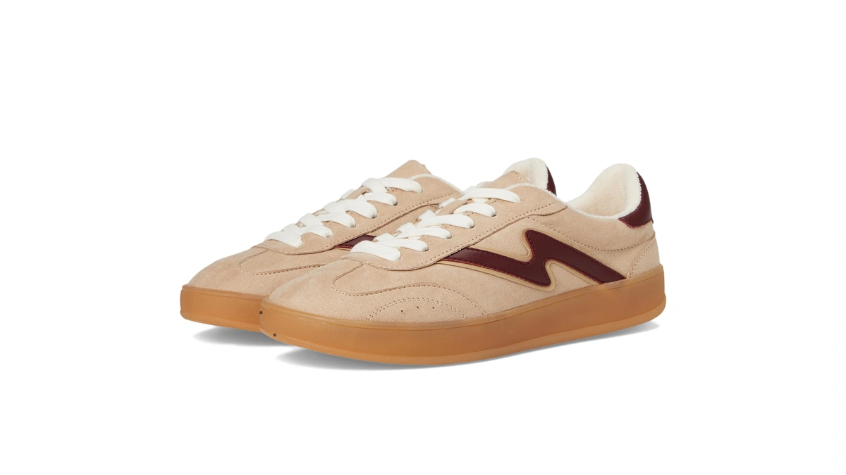 Madden Girl Women's Giia Sneaker, Taupe/wine, 9.5