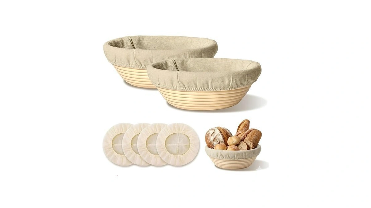 Banneton Bread Proofing Basket Set Of 2, 9 Inch Round