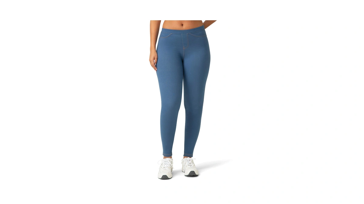 No Nonsense Women's Stretch Denim Legging, Light Denim, Large