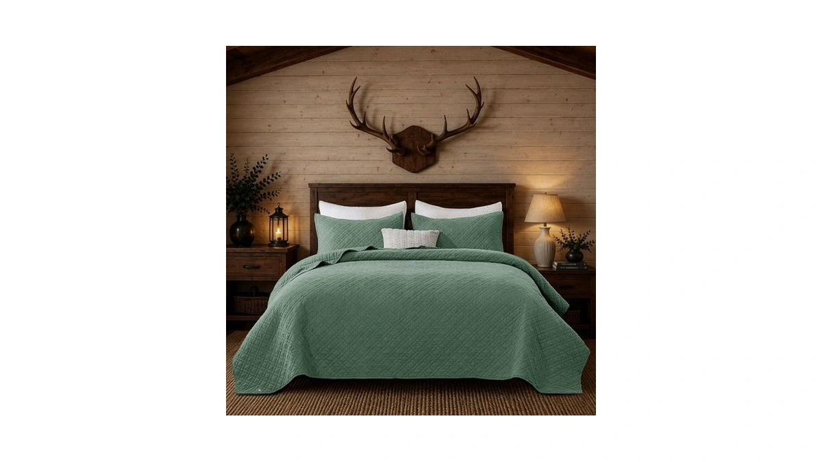 Queen Quilt Set With Shams Lightweight Quilted Bedspread Coverlet Thin
