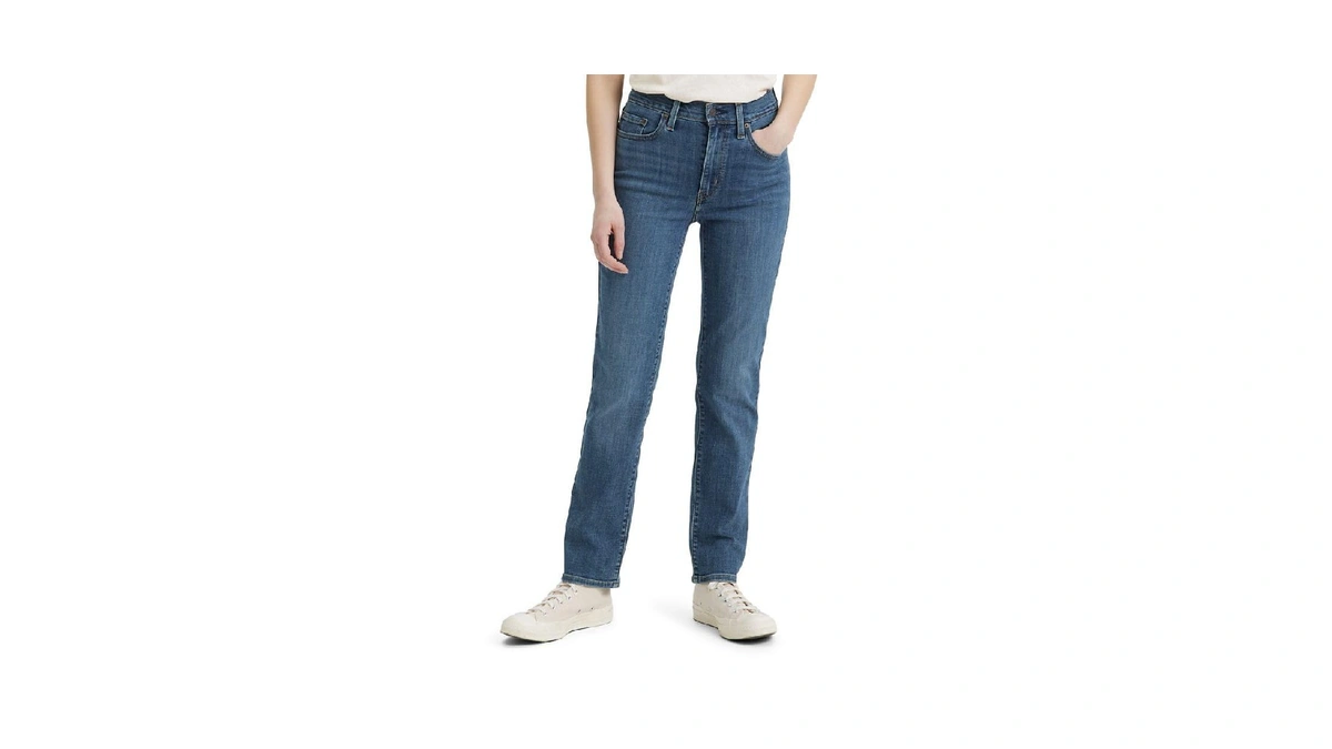 Levi Women High Rise Straight Jeans Standard ...