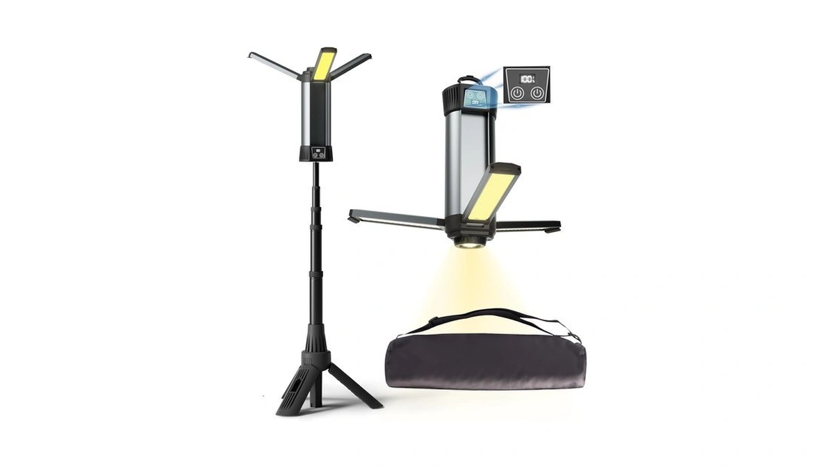 Rechargeable Work Light With Stand, Magnetic Base, Hook & Tripod