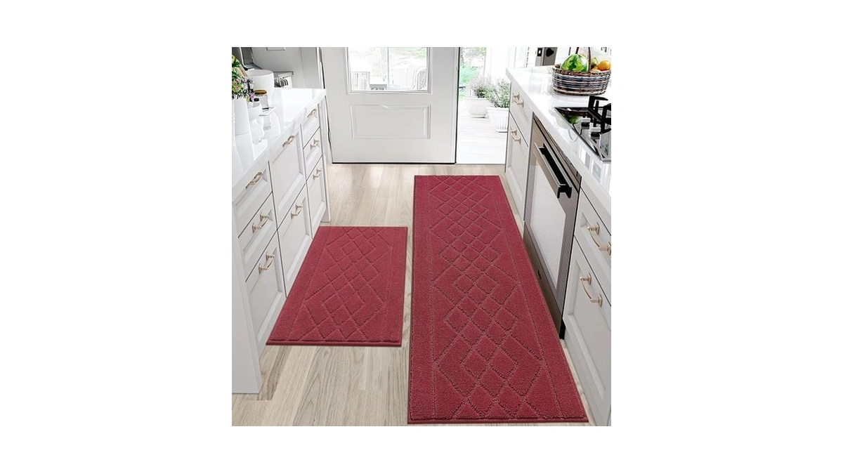 Beqhause Kitchen Rugs Set Of 2 Non Slip Runner, 20"x30"+20"x48",