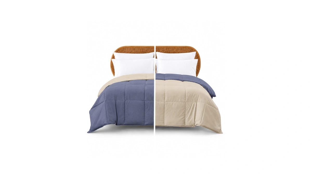 Modern Threads Down Alternative Reversible Comforter Blue/cream Twin