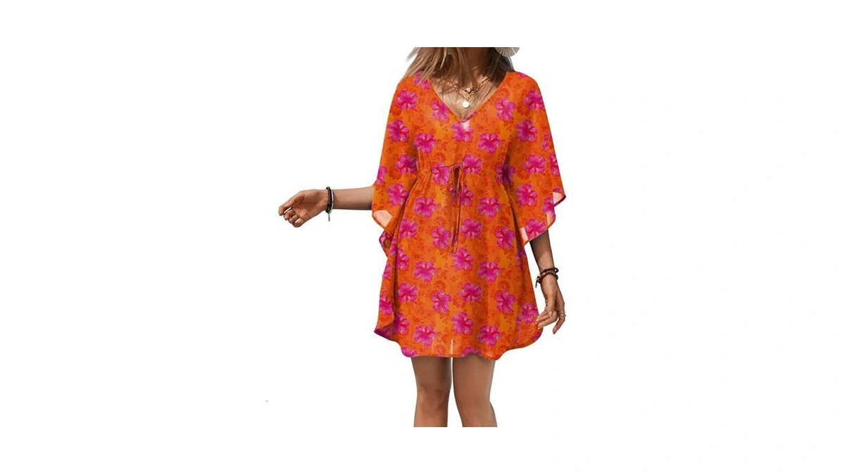 Ekouaer Womens Swimsuit Coverup 2026 Sheer Chiffon Floral Print Bathing